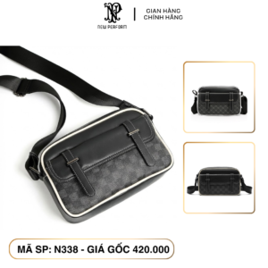 Túi đeo chéo nam nữ họa tiết phối viền N338 - Fullbox New Perform