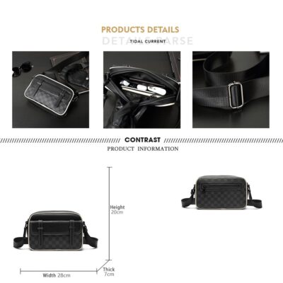 Túi đeo chéo nam nữ họa tiết phối viền N338 - Fullbox New Perform