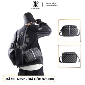 Túi Đeo Chéo Nam Họa Tiết Caro Phối Sọc N357 New Perform Fullbox